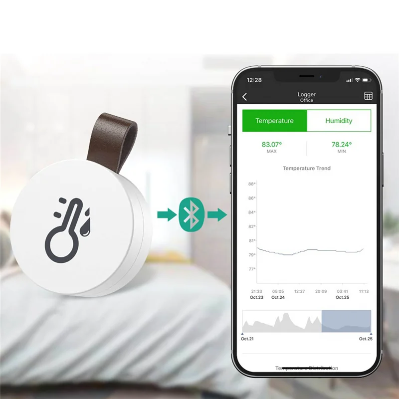 Termometer higrometer nirkabel Bluetooth, termometer Sensor suhu dan kelembaban rumah pintar