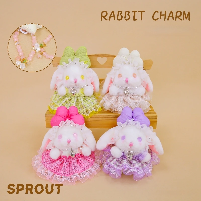 

Long Ear Rabbit Plush Toy Keychain Butterfly Knot Skirt Hanging Ornament Cartoon Animal Stuffed Doll Kids Xmas Gift