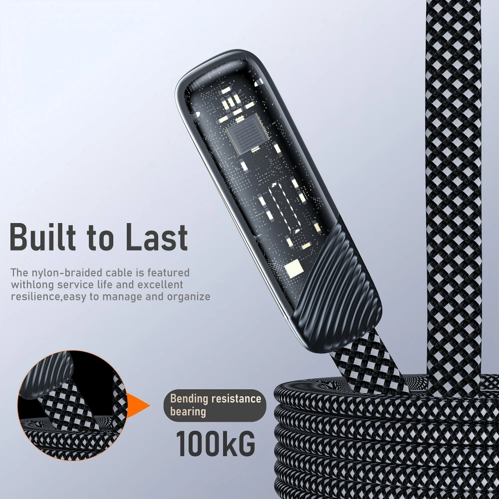 كابل TUTI 60 وات من النايلون المضفر من النوع C إلى النوع C شحن سريع للألعاب وعروض المشاهدة المتوافقة مع iPhone 16