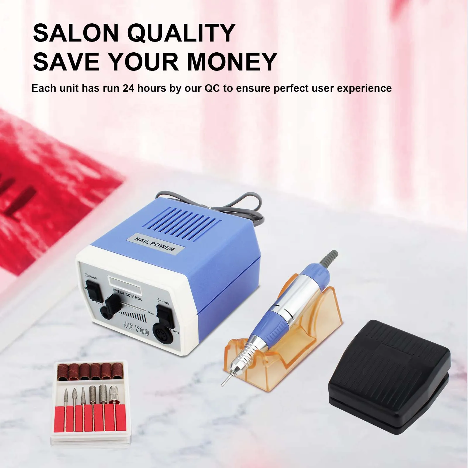 Nail Drill Electric Nail File, Jewelry Grinder, JD700 Nail Drills for Acrylic Nails Professional 30000RPM Manicure Tools Acrylic