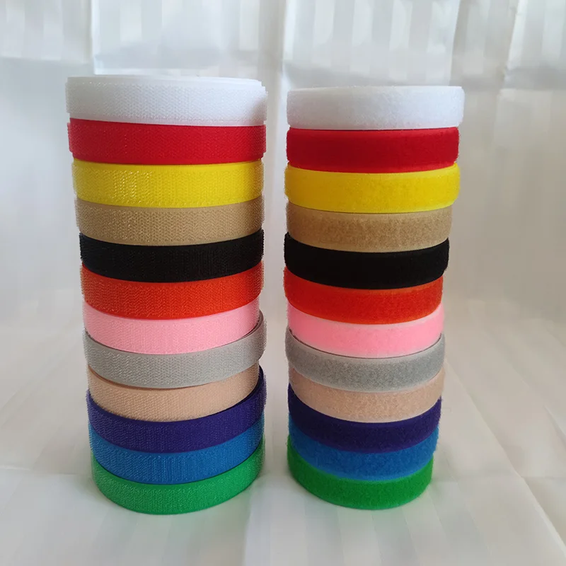 1/3/5/24M Length  Sew on Hook and Loop Colour 20mm Non-Adhesive Fabric Fastener Interlocking Tape Nylon Strips Sticky DIY 20mm