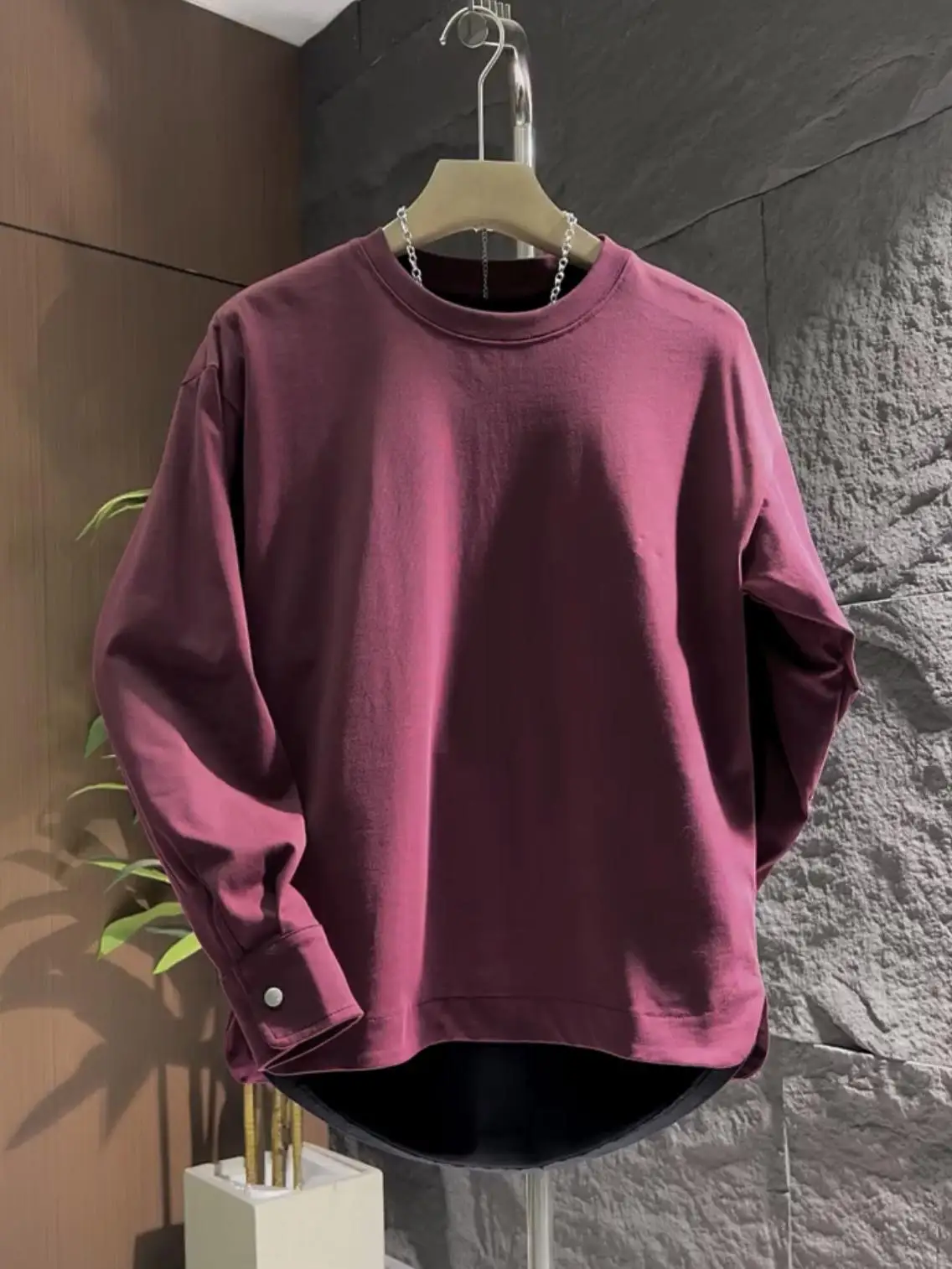 

Spring Autumn New Sle Men's Casual round Ne Sweatirt Loose Long Sve Base irt Faionable Color Couple's irt