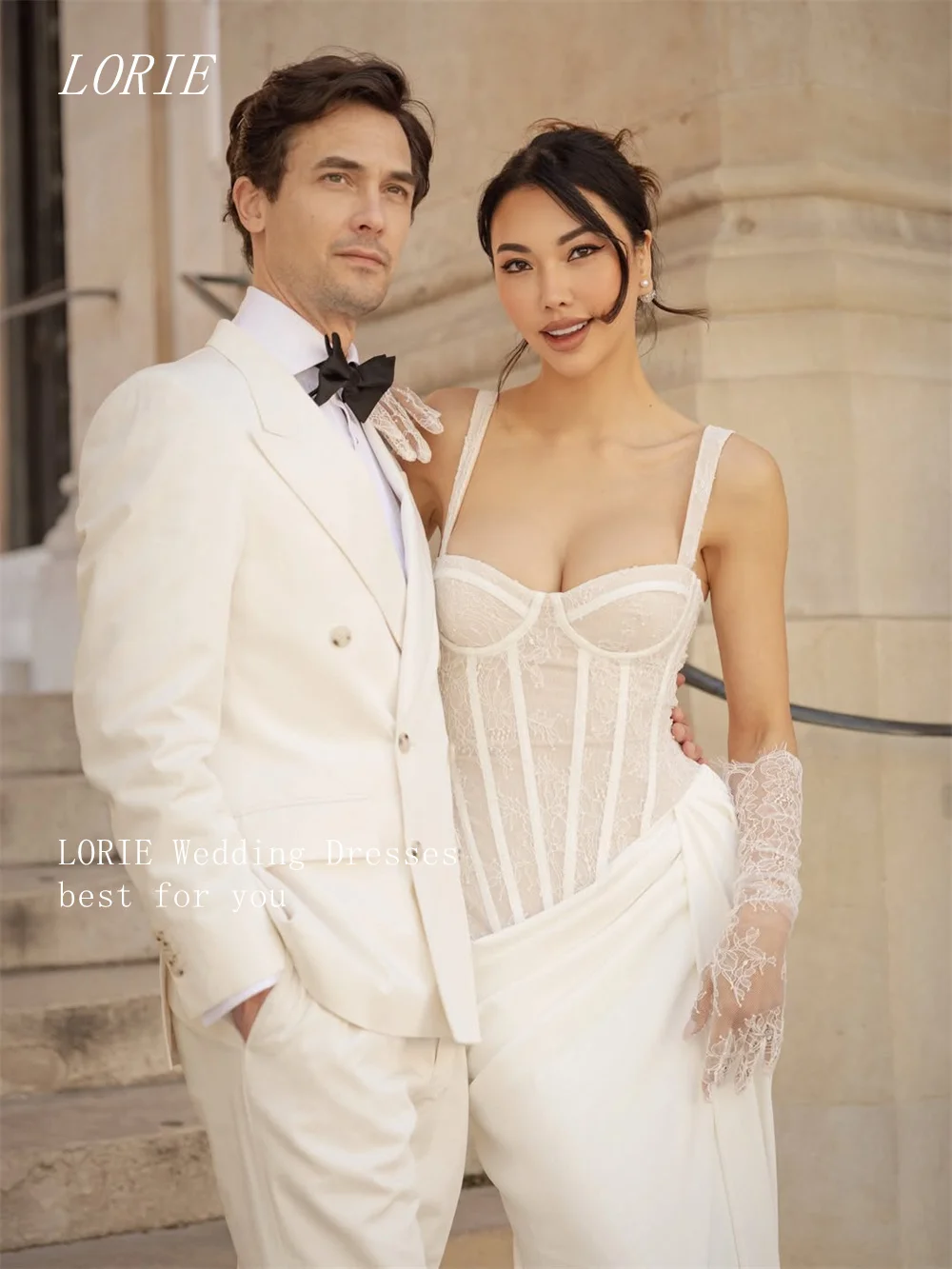 

LORIE Luxury Mermaid Civil Wedding Dress Gala Sweetheart Bridal Dresses Spaghetti Strap Engagement Wedding Gown Customized 2026