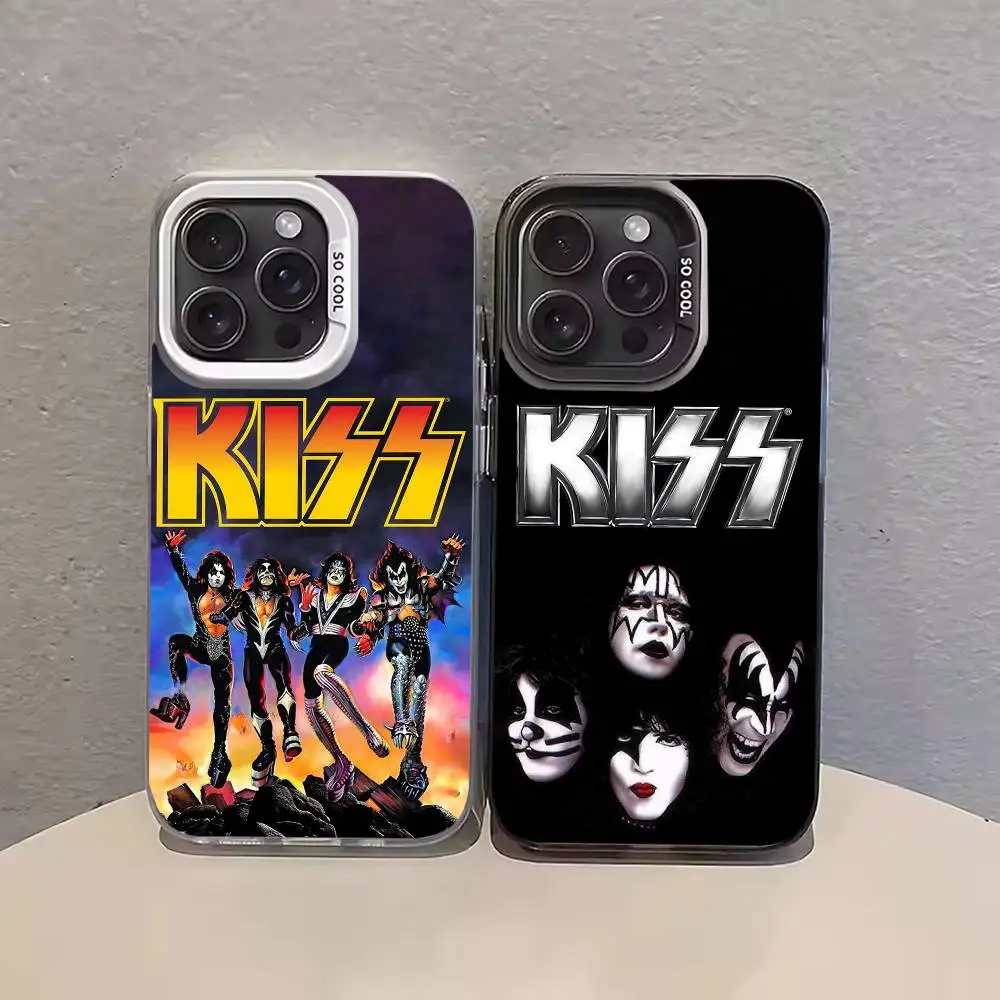 

Band Rock Kiss Phone Case For iPhone 17,16,15,14,13,12,11,Pro Max,Plus Candy Silver Cover
