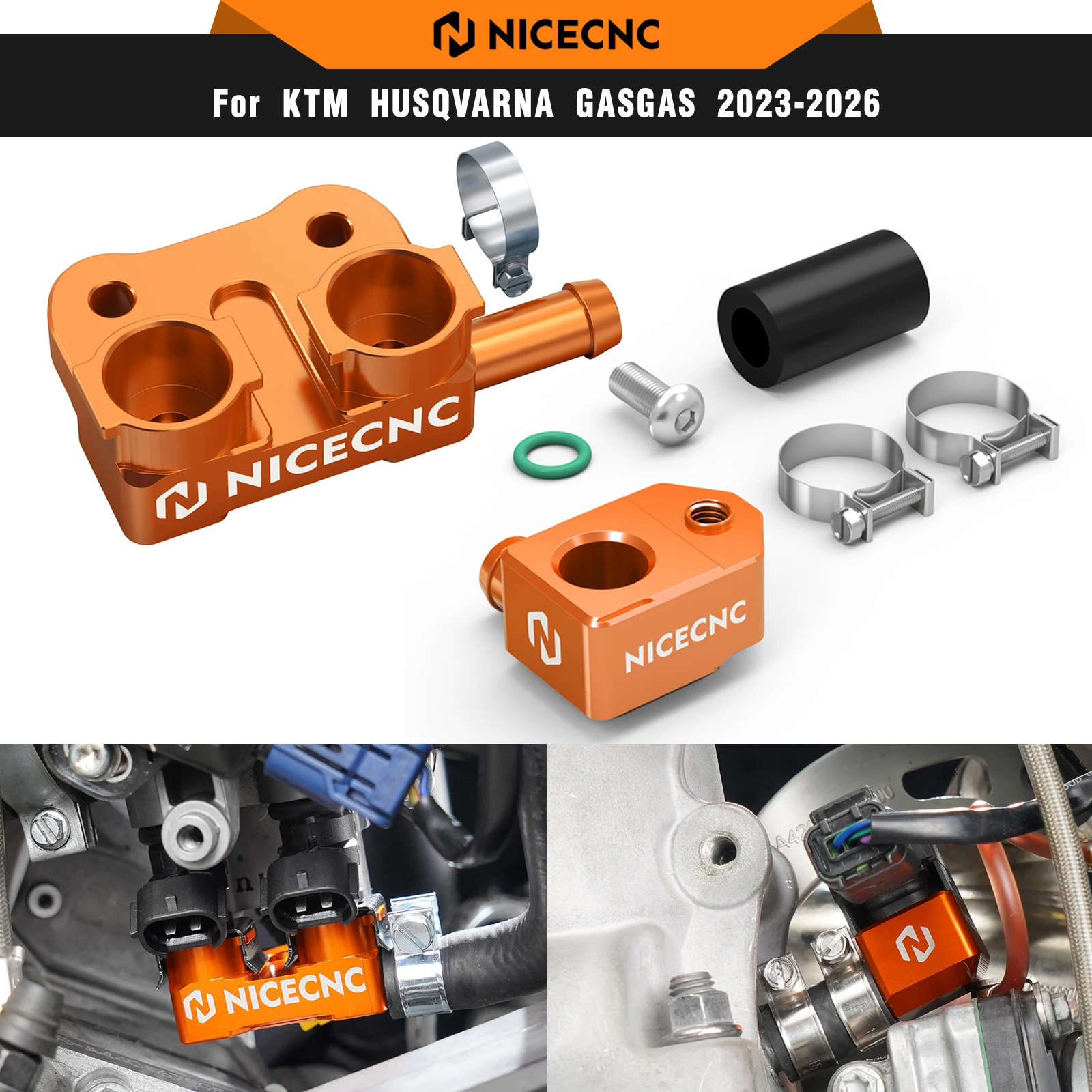 

NICECNC For KTM EXC 300 250 XCW 2024 2025 TBI Fuel Rail & Crankcase Pressure Sensor Bracket For Husqvarna TE 300 GasGas EC 300