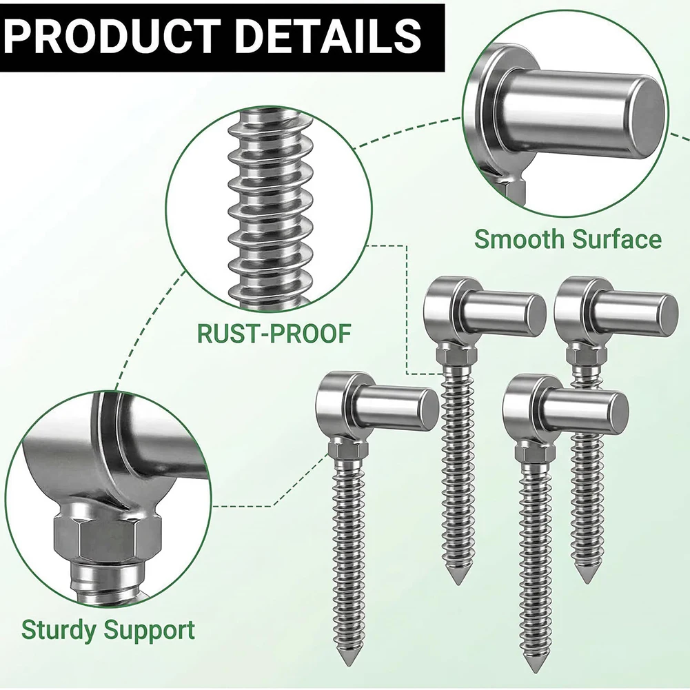 4Pcs 304 Stainless Steel Eye Hinges for Wooden Gate Installations Fence Doorway Assemblies and Outdoor Utility Doors