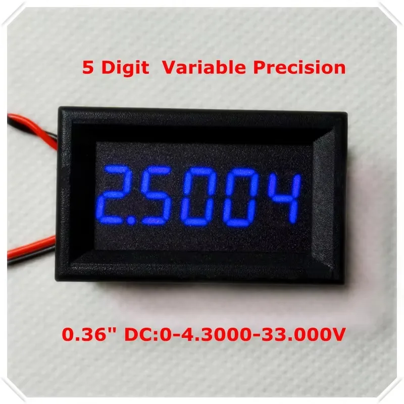 0.36 Inch Blue Large Digit DC Voltmeter 5 Digit 4 Wire 0-33V LED Digital Voltage Panel Meter For DC Equipment Monitoring