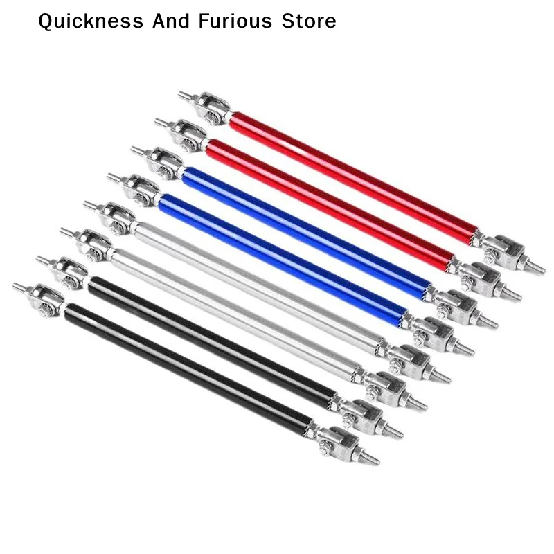 【MO】2pcs Universal Racing Adjustable Front Rear Bumper Lip Splitter Support Bar / Pull Rod Kit Racing 75mm/100mm/150mm/200mm