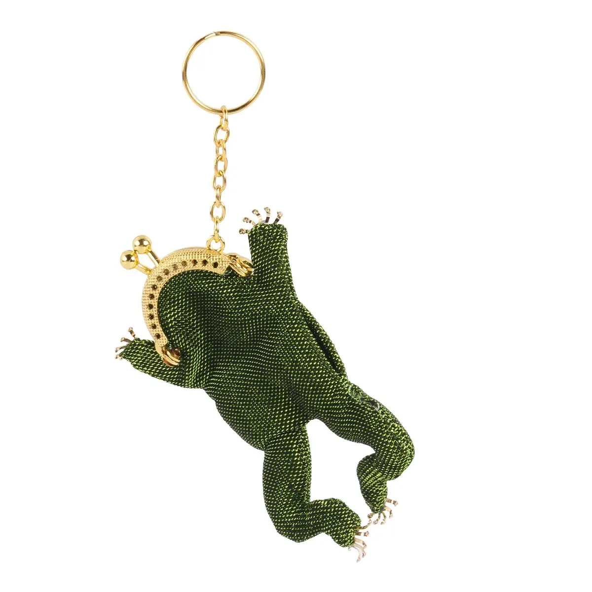Charming Frog Coin Purse, Kiss Lock Small Pouch Earbuds Keychain Bag Charm, Cute Amphibian Accessory Container