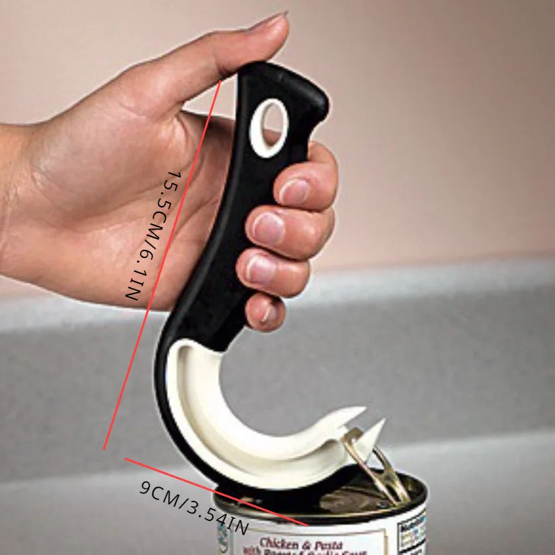 

Portable Can Opener Multifuctional Ring Hook Pulling Jar Can Opener Non-slip Rubber Handle Easy Open Cans Bottle Kitchen Tools