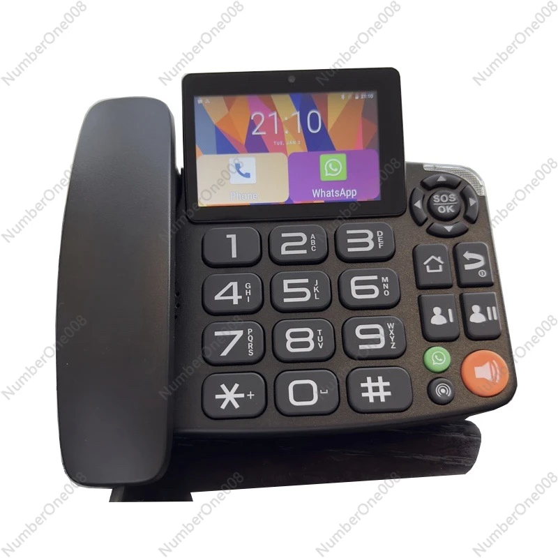 4G Plug-in Dual Card Touch Screen Phone Landline Android System Video Call Elderly Machine for Home Use