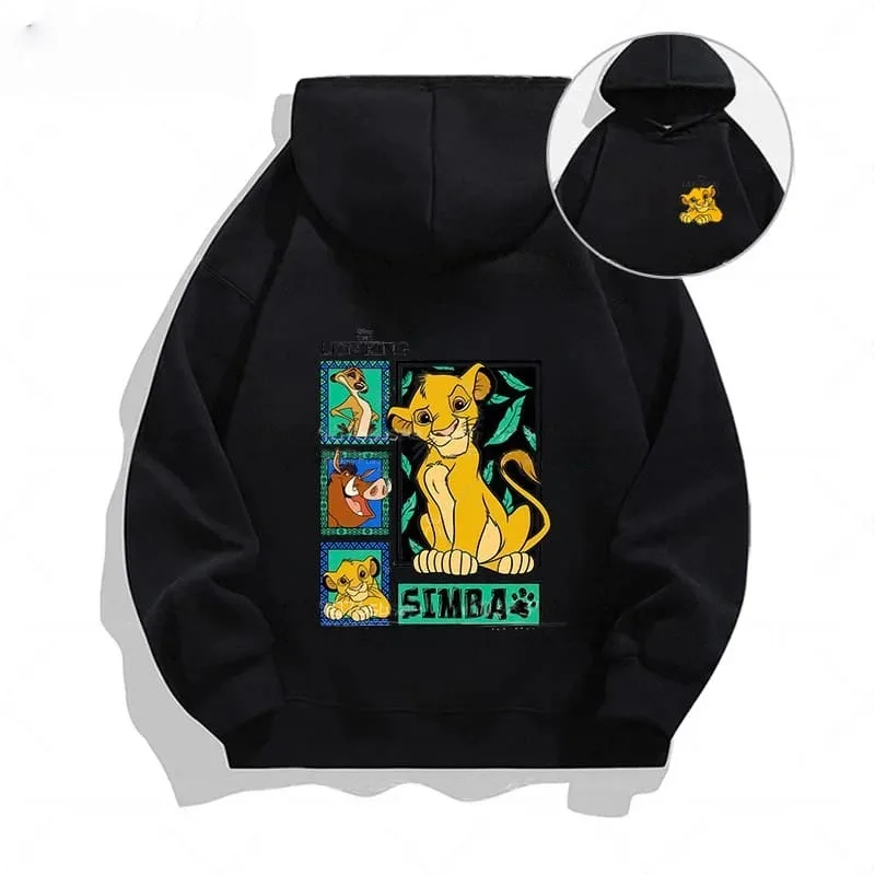 الخريف الأسد الملك سيمبا الكرتون طباعة الأطفال هوديي الاطفال طويلة الأكمام رقيقة البلوز موضة الدافئة الأطفال بلايز هدية