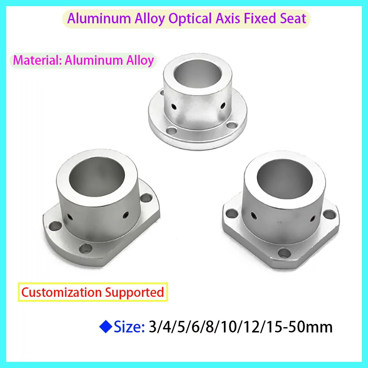 

Aluminum Alloy Guide Shaft Bracket Circular Flange Flat Fixing Seat Aperture 3 4 5 6 8 10 12 15 -50mm