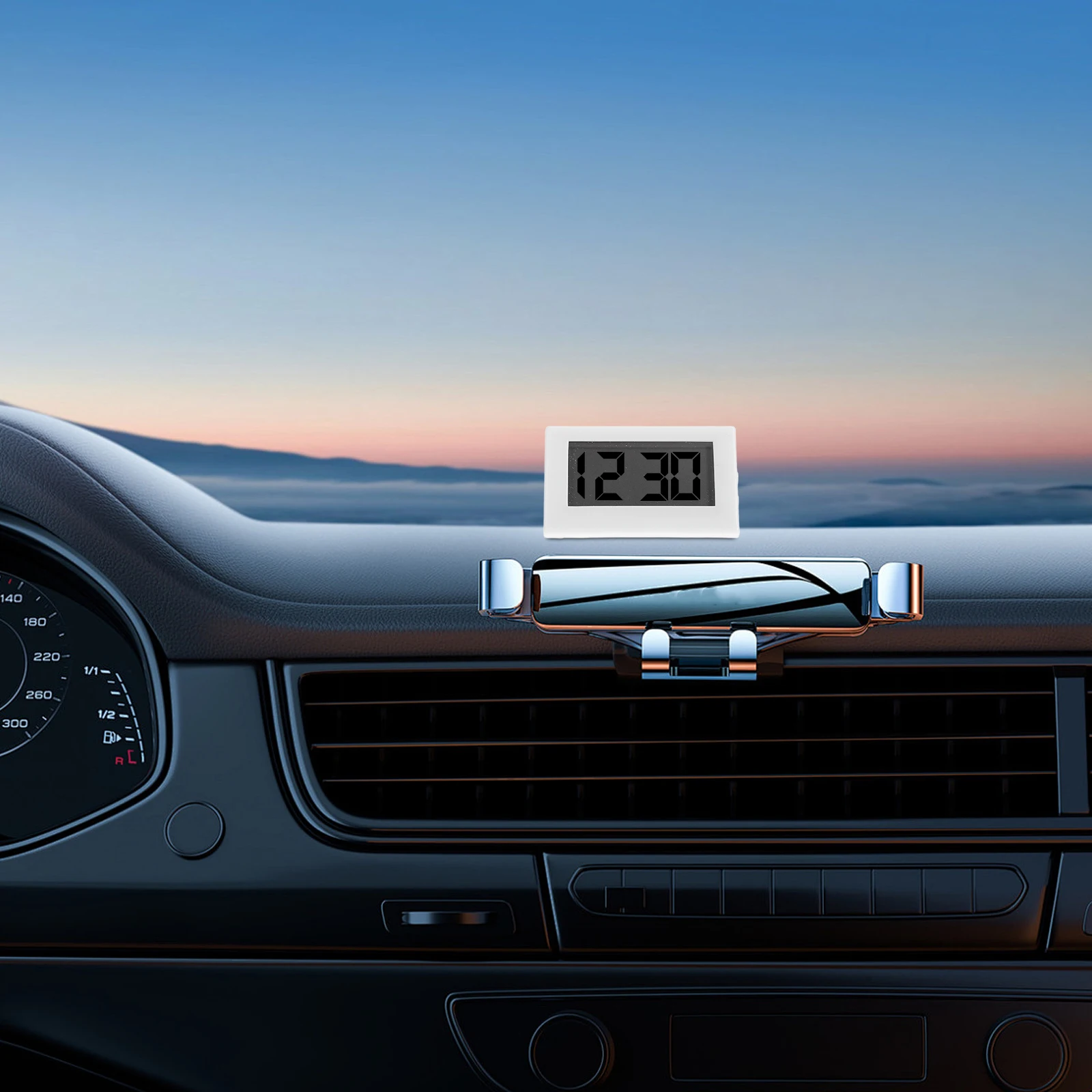 

Clock Mini Clock for Auto Dash with Large Display Triangular Design High Precision Vehicle Dashboard Clocks