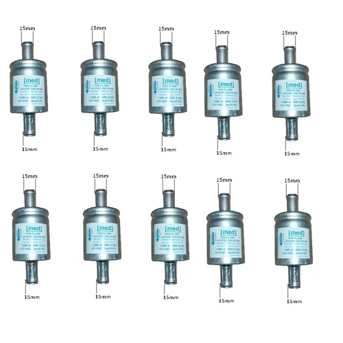 Filtro de gas GPL CNG de calidad importada, 10 Uds., para coche de gasolina, 15mm