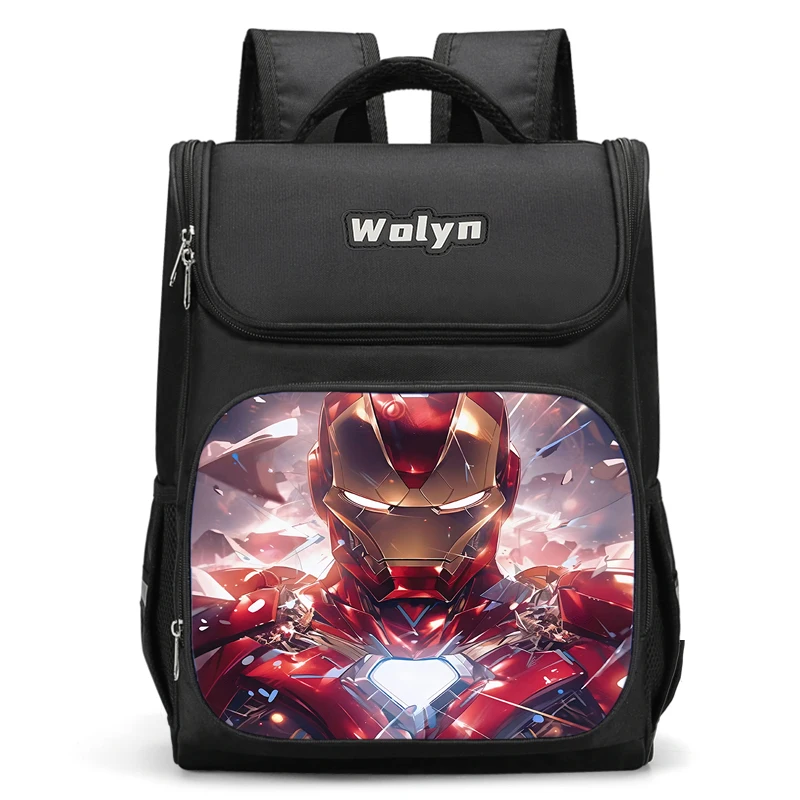 Grand sac à dos Smile Hero Iron Man pour enfants, sac d'école pour garçons et filles, sac à dos de voyage pour hommes et femmes, durable et multi-compartiments