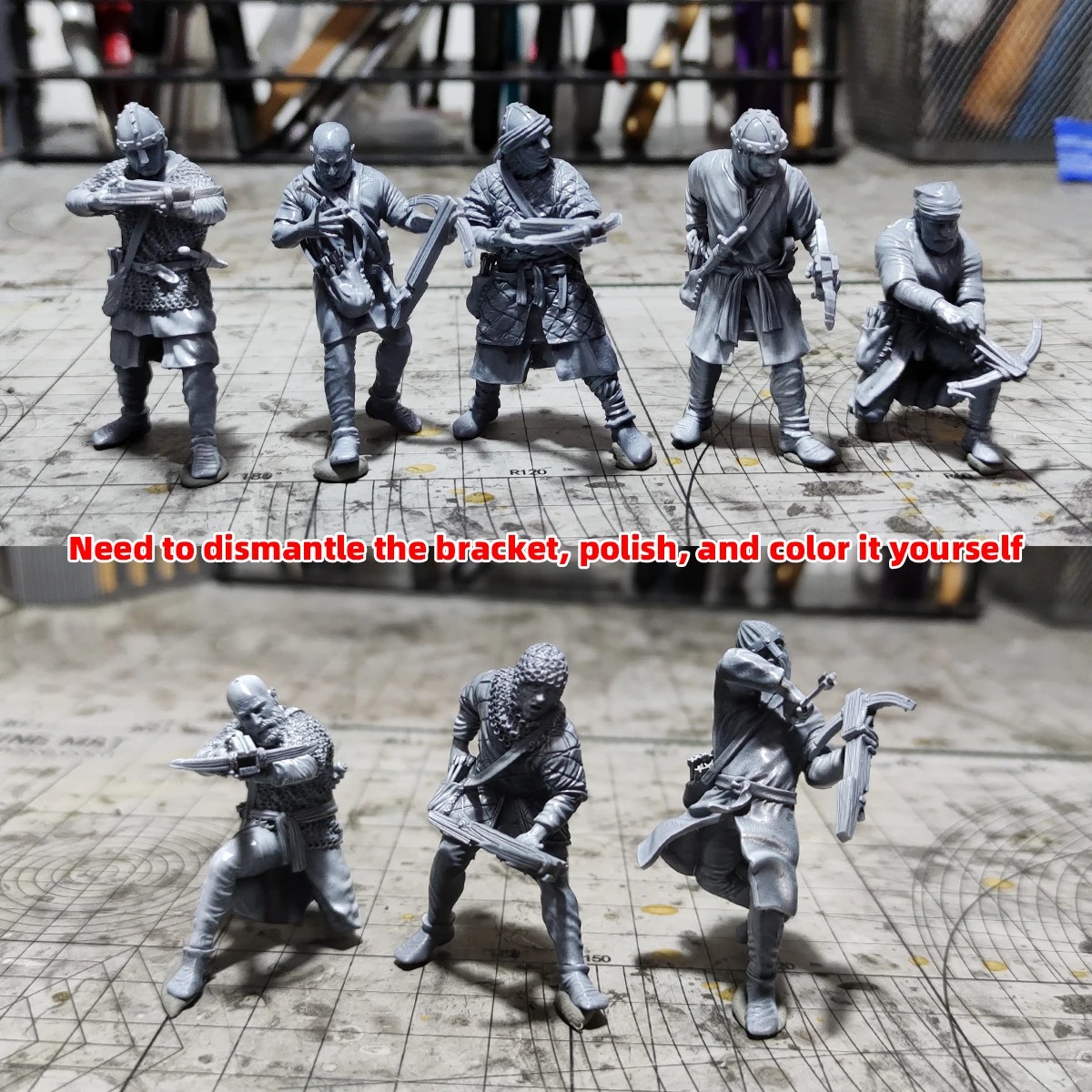 1/35 1/48 1/72 Maßstab Modellbausatz 3D Harz Miniatur-Soldatenfiguren Spanische Armbrustkrieger des 11. Jahrhunderts Kreuzritterfiguren Diorama – Detail 5