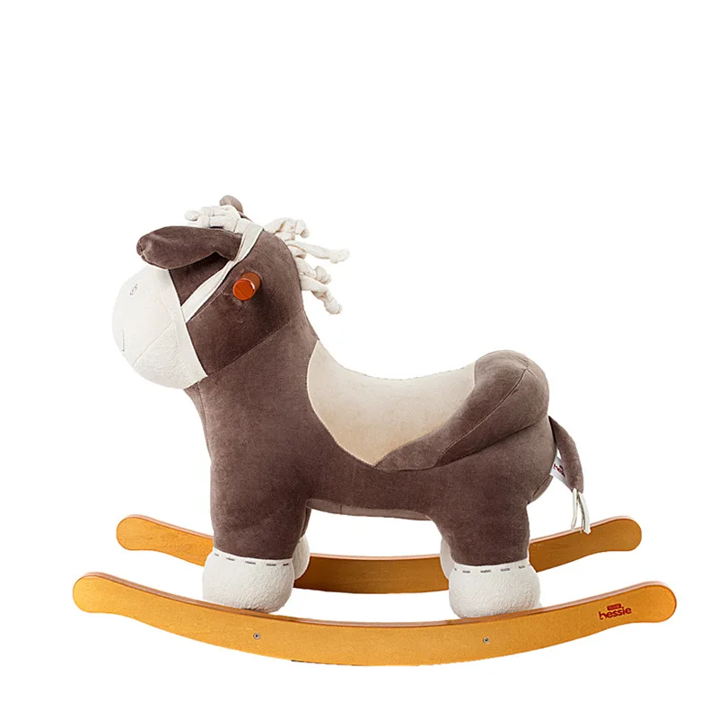 Universal Rocking Horse Chair Male and Female Baby Solid Wood Toys Rocking Horse Donkey Rocker First Birthday Gift