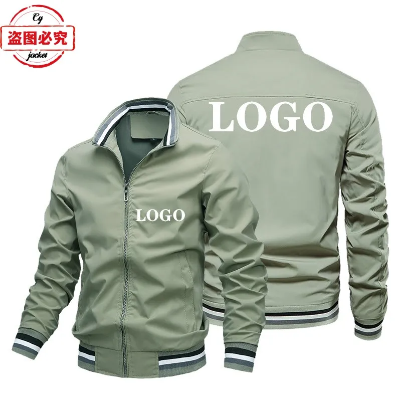 Racing clothes custom printed logo locomotive jacket loose long sleeve men's top stand-up collar jacket group work clothes