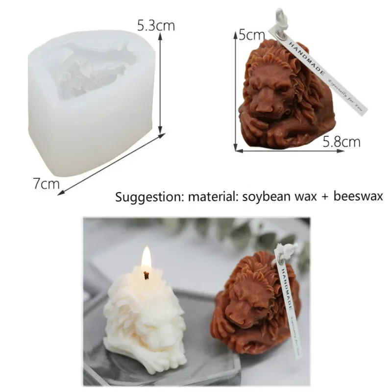 Lion Candle Mold Retro European Style Handmade  Aroma  DIY Material Plaster 