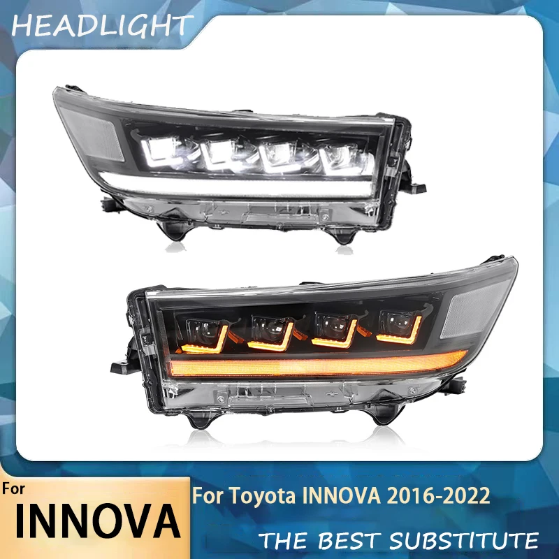 Car Styling For Toyota INNOVA LED Headlights 2016-2022 Front DRL High Low Beam Dynamic Turn Signal Lights Assembly