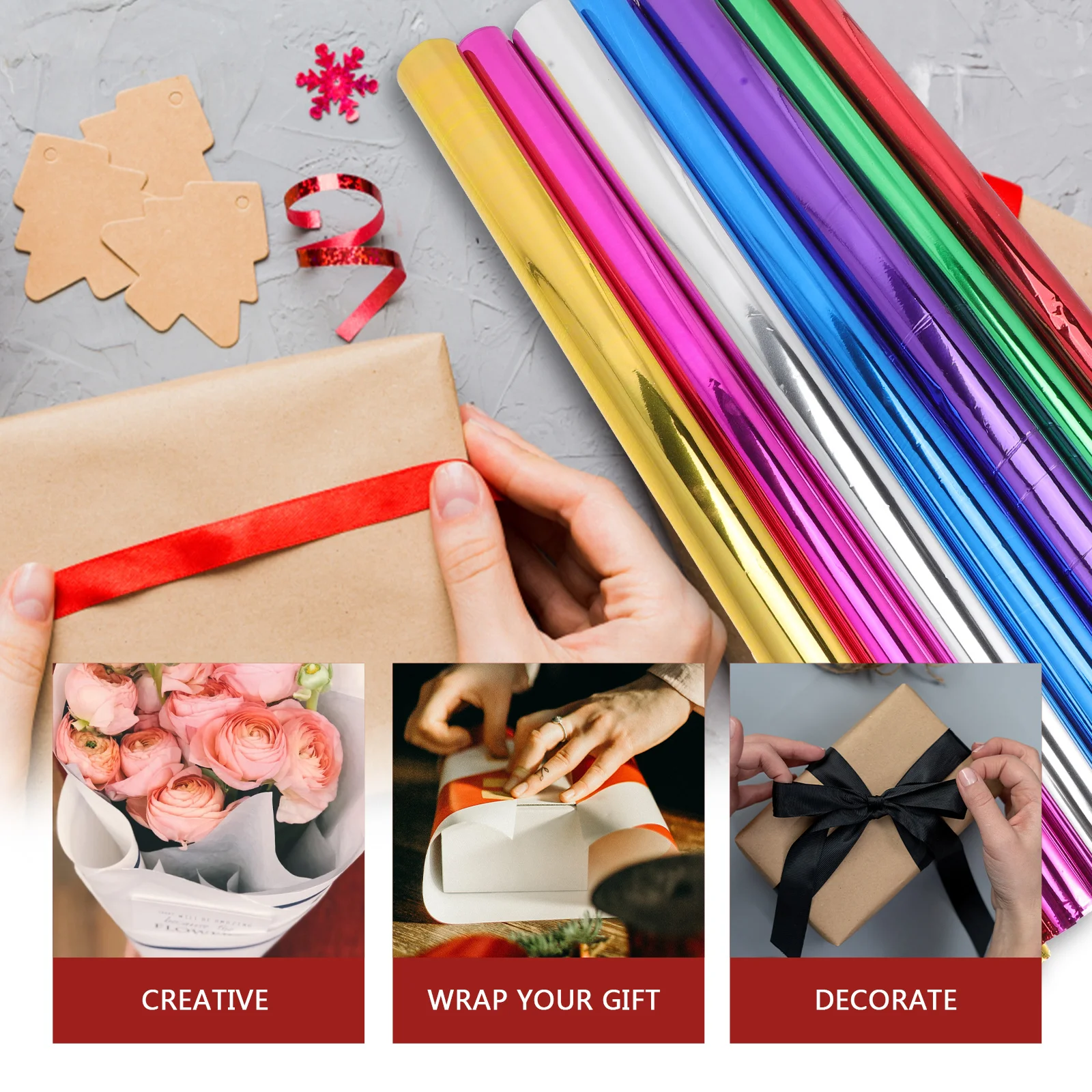 

1pcs 70 Sheets Wrapping Paper Bright Foil Gift Packaging Festival Birthday Present Box Decoration Diy Craft Supplies