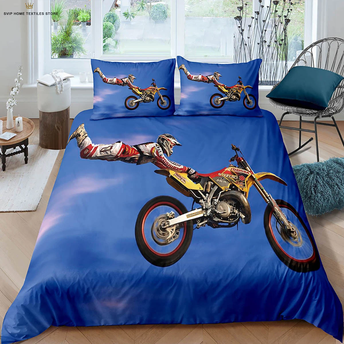 

Desert Racing Tractor 3D Printed Quilt Cover 100% Polyester Bedding Set Duvet Cover Pillowcase Three-piece Set