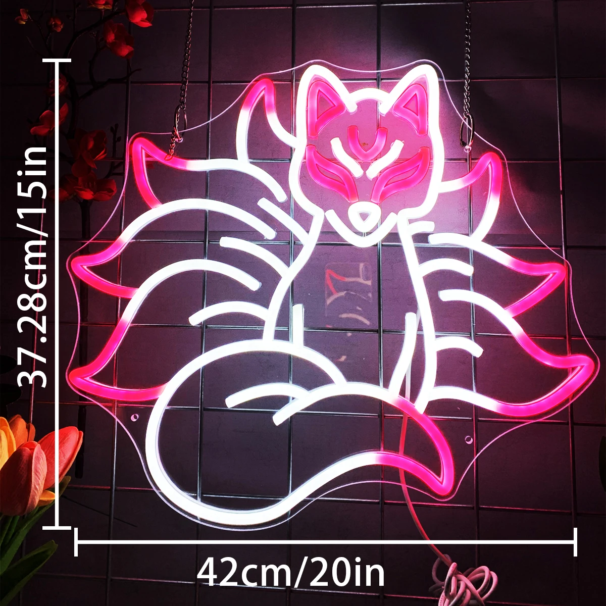 Imagem -02 - Pink Nine-tailed Fox Pode Ajustar Luzes Cor Personalizada Adequado para Banquetes Bares Atmosfera de Fundo