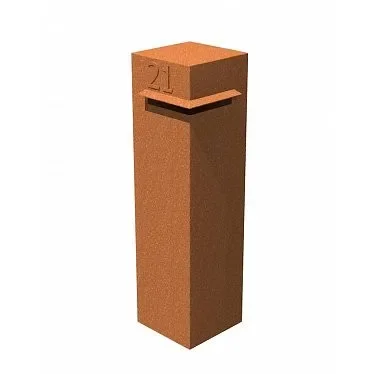 Corten Steel Modern Rusty Free Standard Mailbox