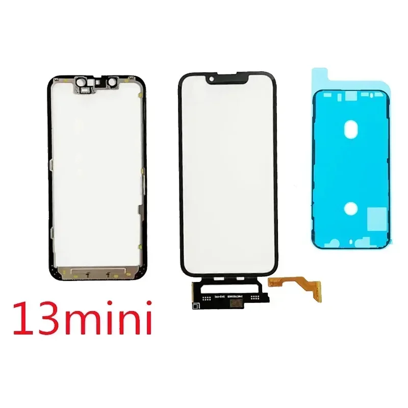 2in1 Frame External Glass With Touch Digitizer Screen With OCA For iPhone 12 mini 13 Pro Max TP Replacement