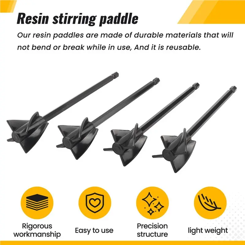 A93Z Resin Mixer Paddles, Epoxy Mixer Attachment For Powerful Mixing, Reusable Paint Mixer, Paint Stirrer Drill Attachment