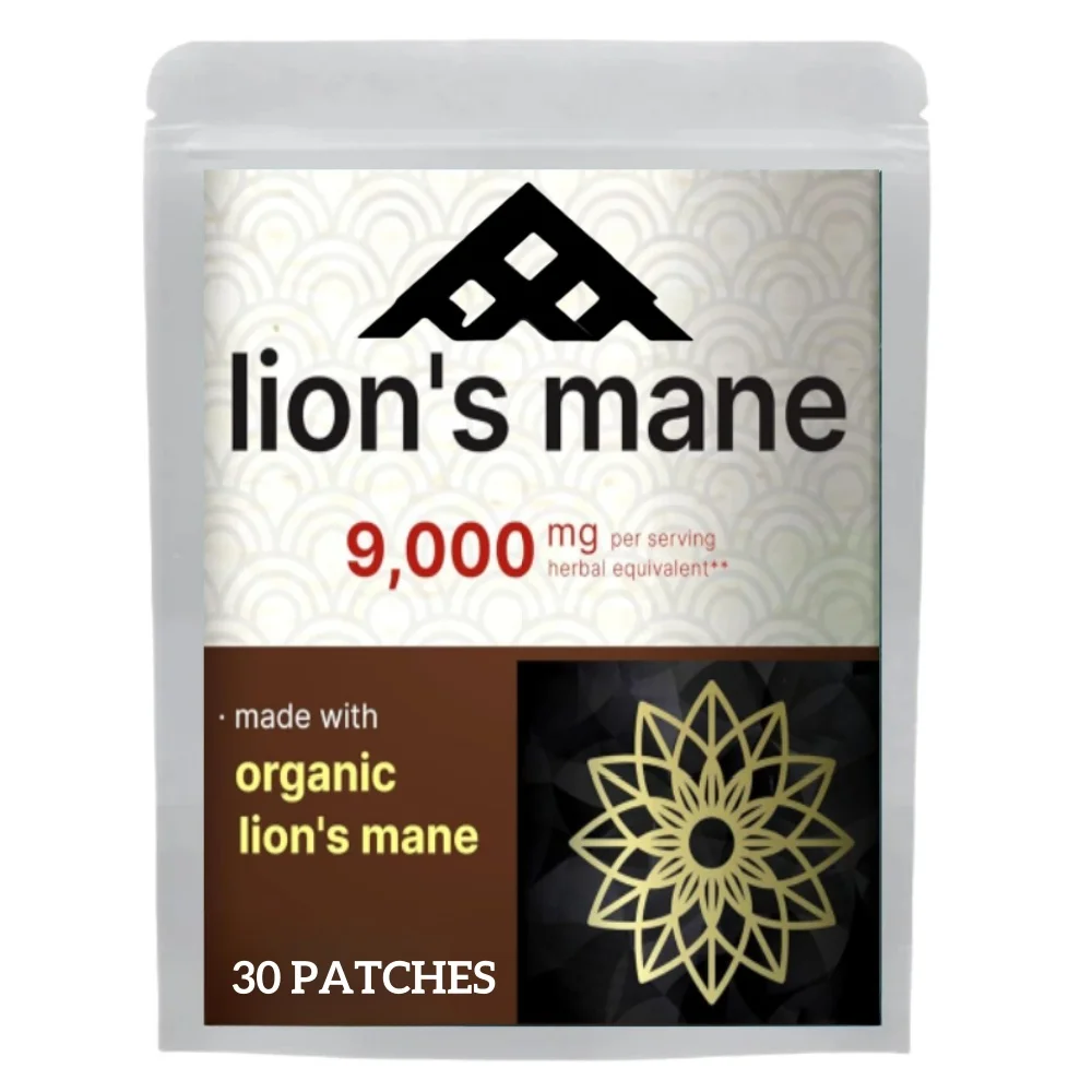 

Прозрачные патчи Lion's Mane Mushroom для мозга, памяти и настроения, 30 патчей