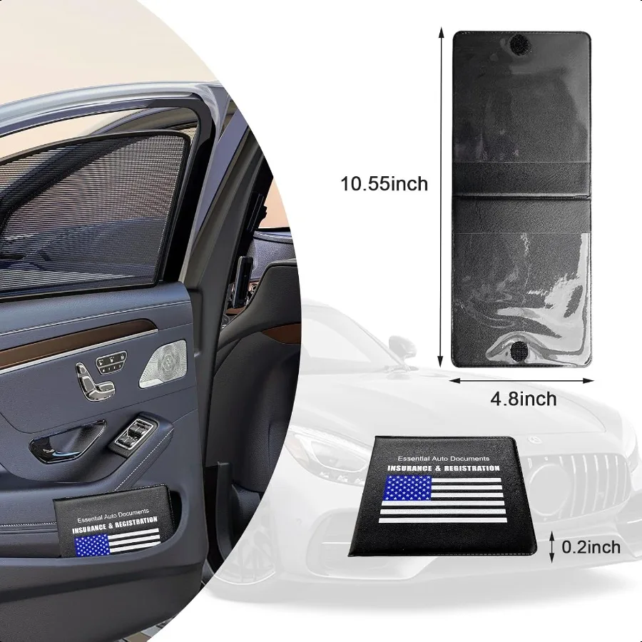 ซองใส่เอกสารรถยนต์ 2 ชิ้น พร้อมช่องเก็บของในรถ สำหรับเก็บเอกสารสำคัญ เช่น ใบขับขี่ ประกันภัยทะเบียนรถ พร้อมฝาปิด อุปกรณ์เสริมในรถยนต์อเนกประสงค์