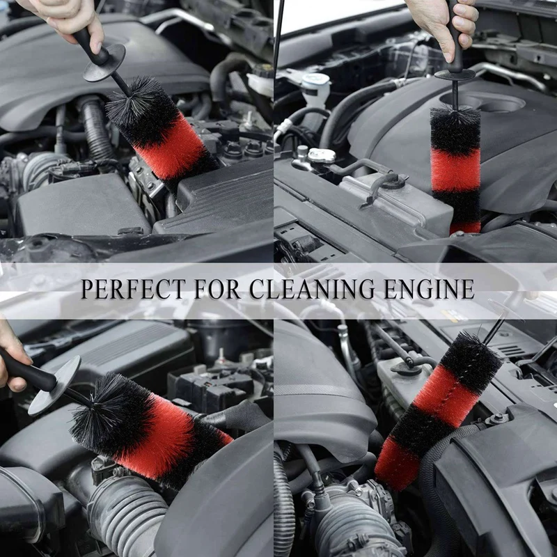 Car Tire Cleaning Brush Wheel Brush Rim Detail Brush 17Inch Long Soft Brush With Power Window Regulator Without Motor