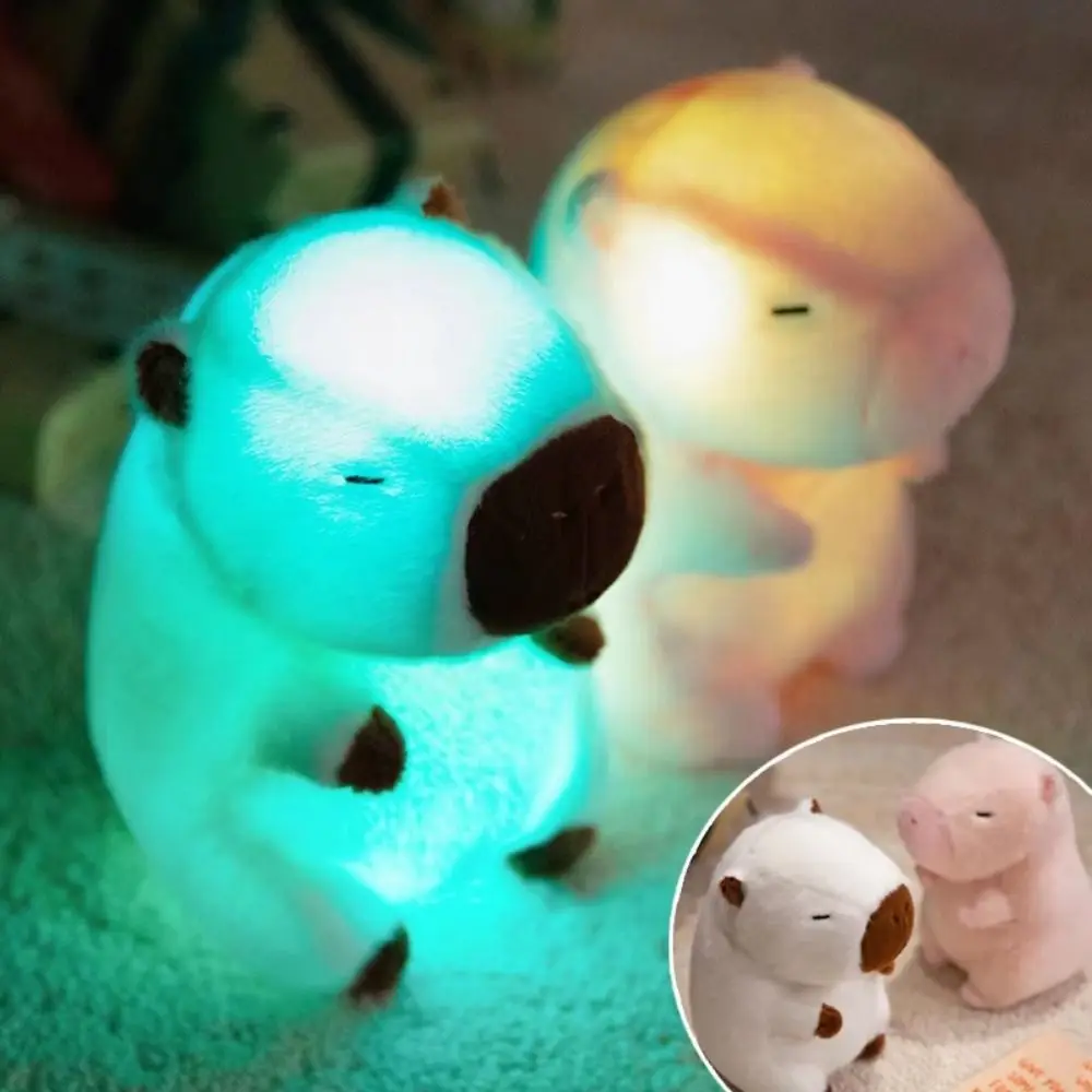 

Luminous Lighted Capybara Fluffy Texture Comfortable To Touch LED Capybara Stuffed Animal Soft Light Colorful Light