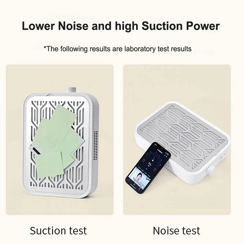 Aspirador de pó sem escova com turbina sem fio, com filtros removíveis, velocidade ajustável, 48w, coletor de pó de unhas, baixo ruído