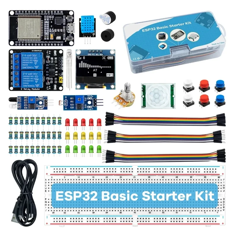 Basic Starter Kit for ESP32 ESP-32S WIFI Development Board for Arduino Project Learning Kit with Tutorials ESP32 kit with box