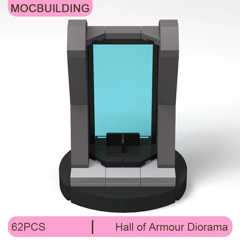 

MOC Building Blocks Hall of Armour Diorama DIY Assemble Bricks Display Creative Educational Collection Xmas Toys Gifts 62PCS
