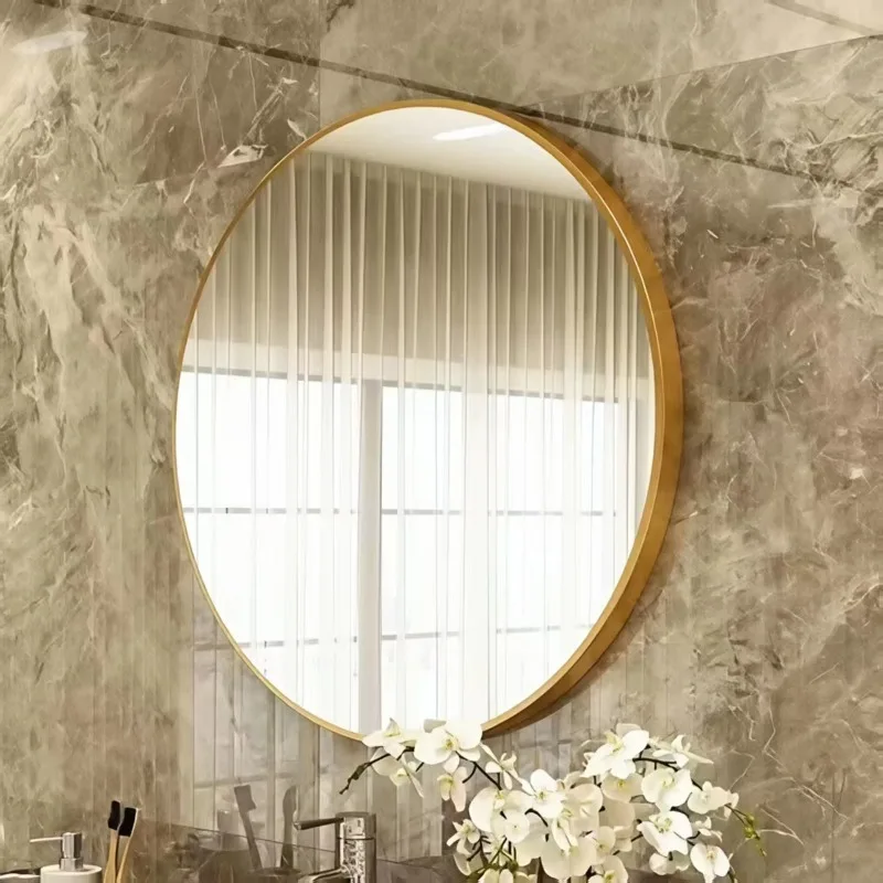 Modern Multifunctional Aluminum Frame Waterproof Wall Mirror Large Glass Hanging Decorative Home Hotel Available Arched Frame
