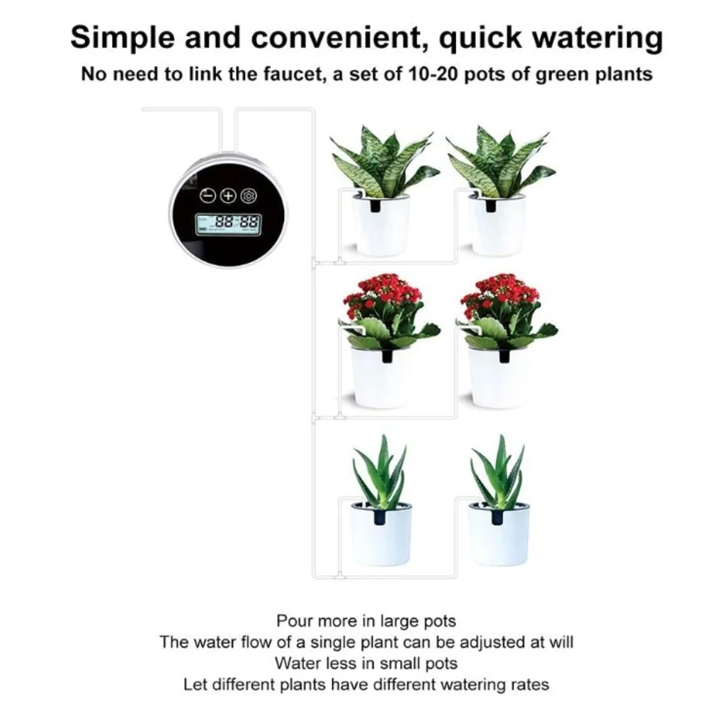 

Smart Plant Watering Device with Automatic Timer Control and Expandable Hose Compatibility for Easy Installation
