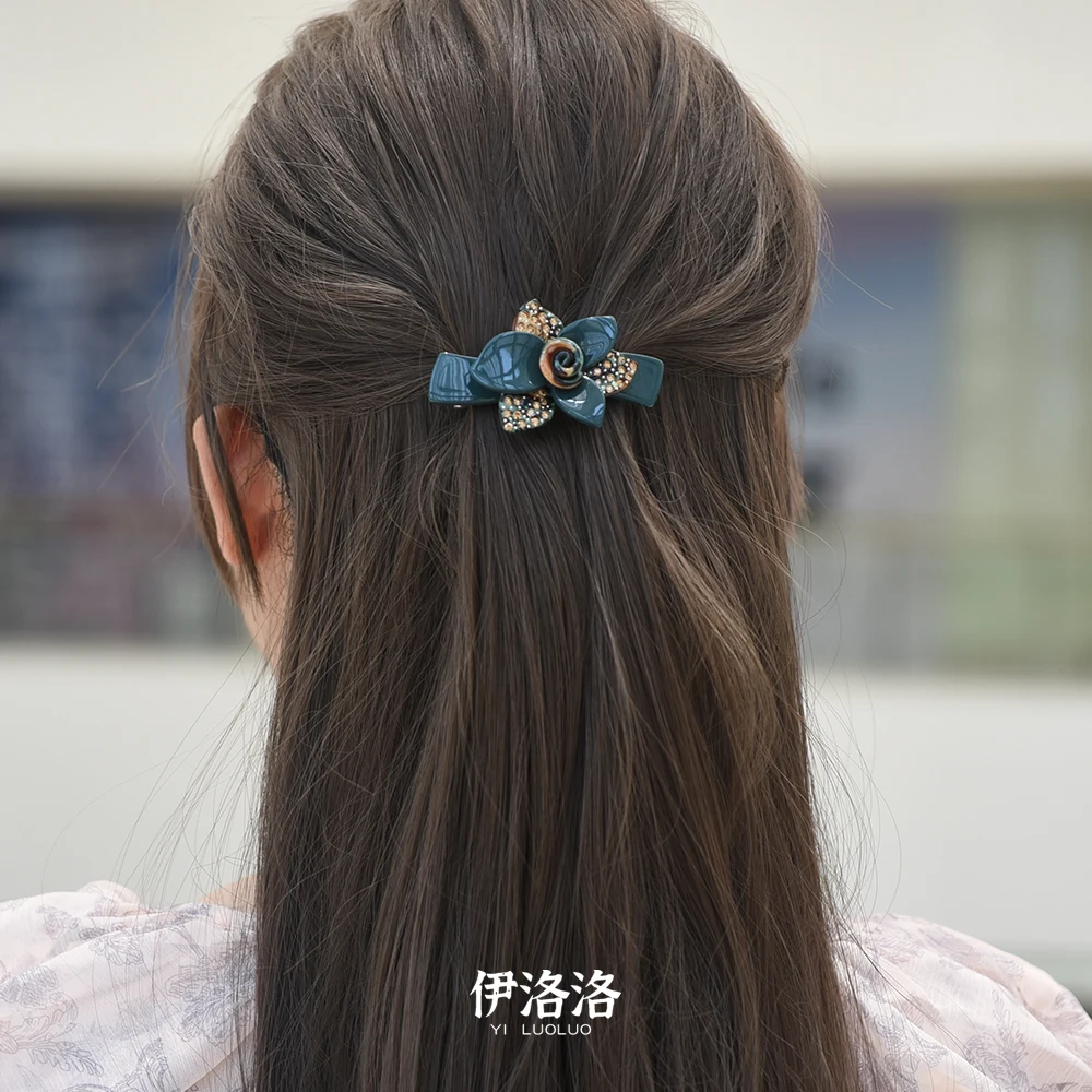 Women Headwear Girls Hairwear Small Size Rhinestone Hair Clip Flower Vintage Hair Barrette Cute Hair Accessories For Women