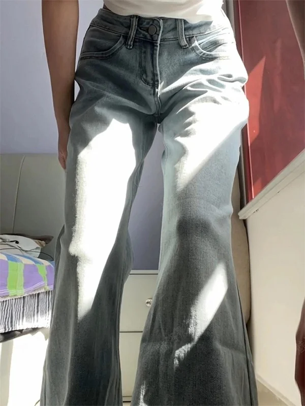 

American Retro Low Waist Slimming Jeans Women's Summer New Style Spicy Wide Leg Long Pants Casual High Waist Jeans Denim