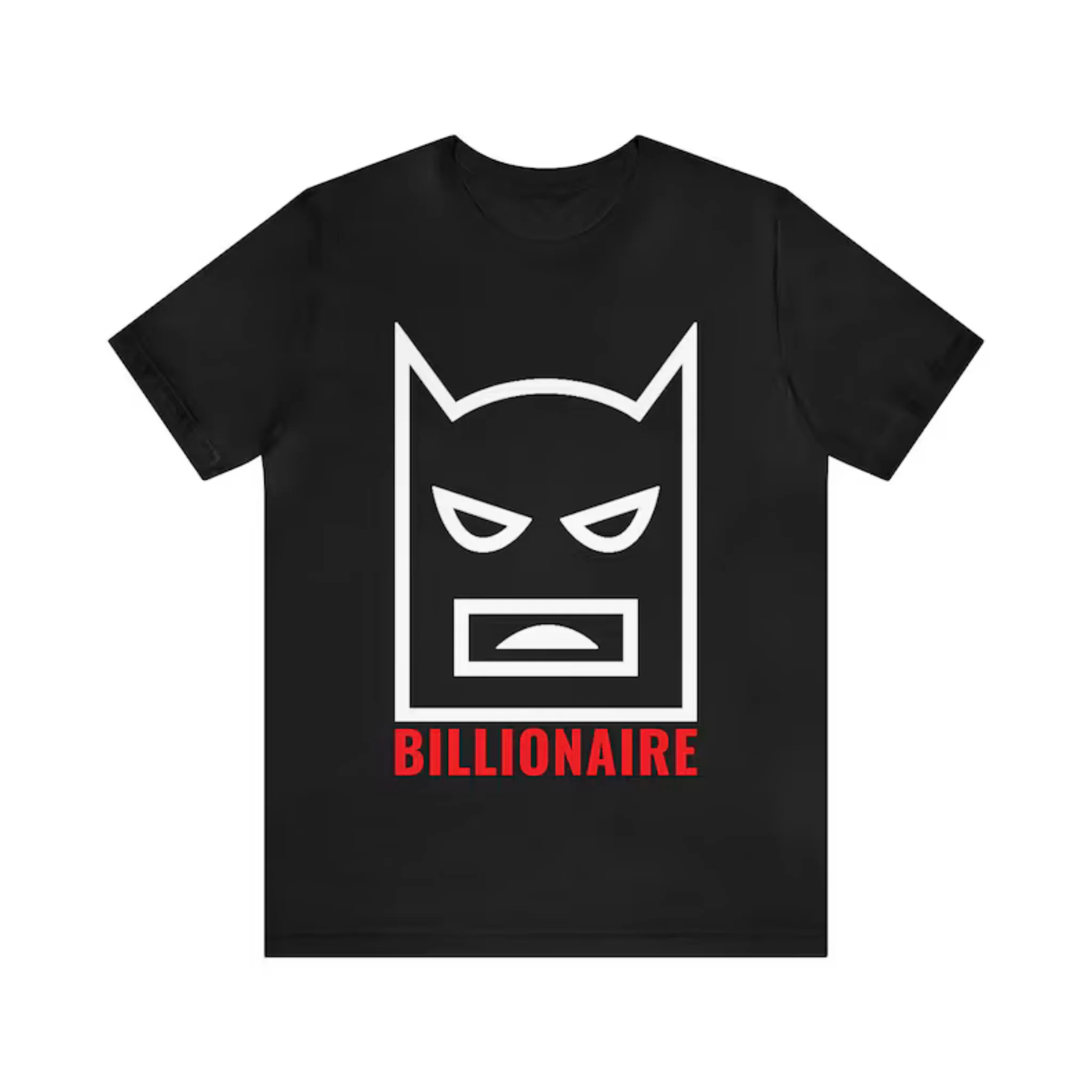 Unisex Billionaire Cartoon Mask Graphic T Shirt Casual Crew Neck Short Sleeve Funny Slogan Tees Streetwear Daily Tops