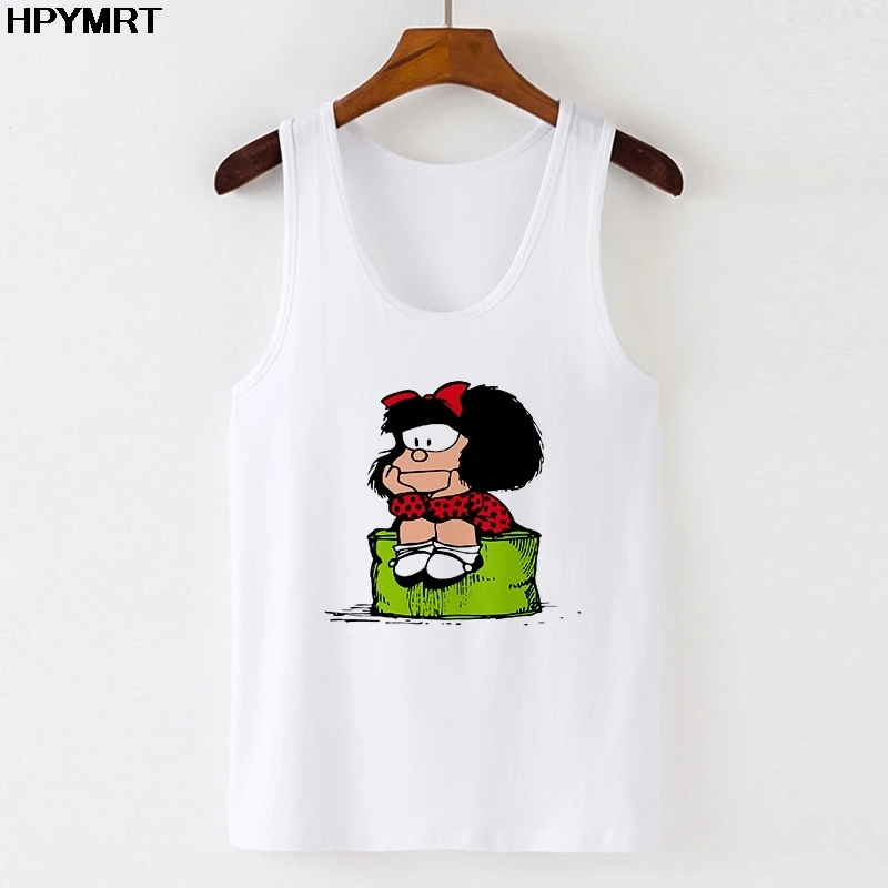 Mafalda Kawaii Cartoon Sexy Corset Vest Tank Tops T-shirt Women Sleeveless Anime Harajuku Summer Mujer Camisetas 90s Graphic Top