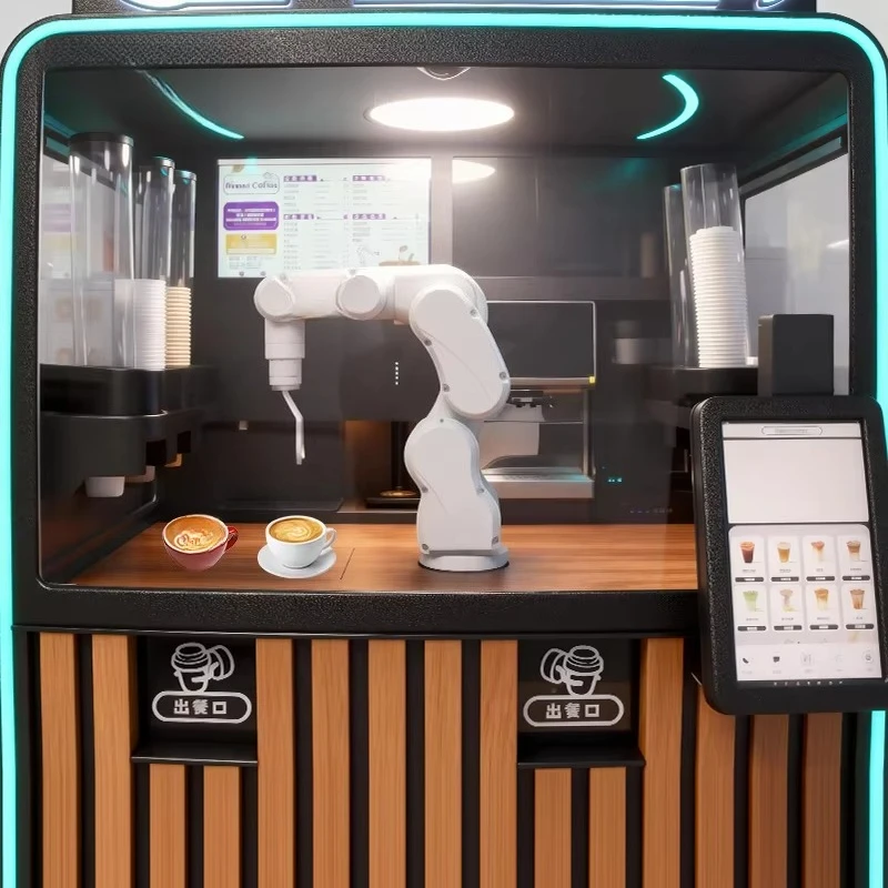 FOODLINE One Stop Custom Coffee Vending Kiosk Self Clean Function Fresh Ground Coffee Unattended Retail Machine
