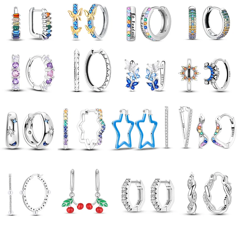 Brincos Mini Argola Banhados a Prata com Zircônias Cravejadas Brilhantes e Detalhe de Coração Vazado, Hipoalergênicos, Joia de Orelha Moderna, Presente para Ela