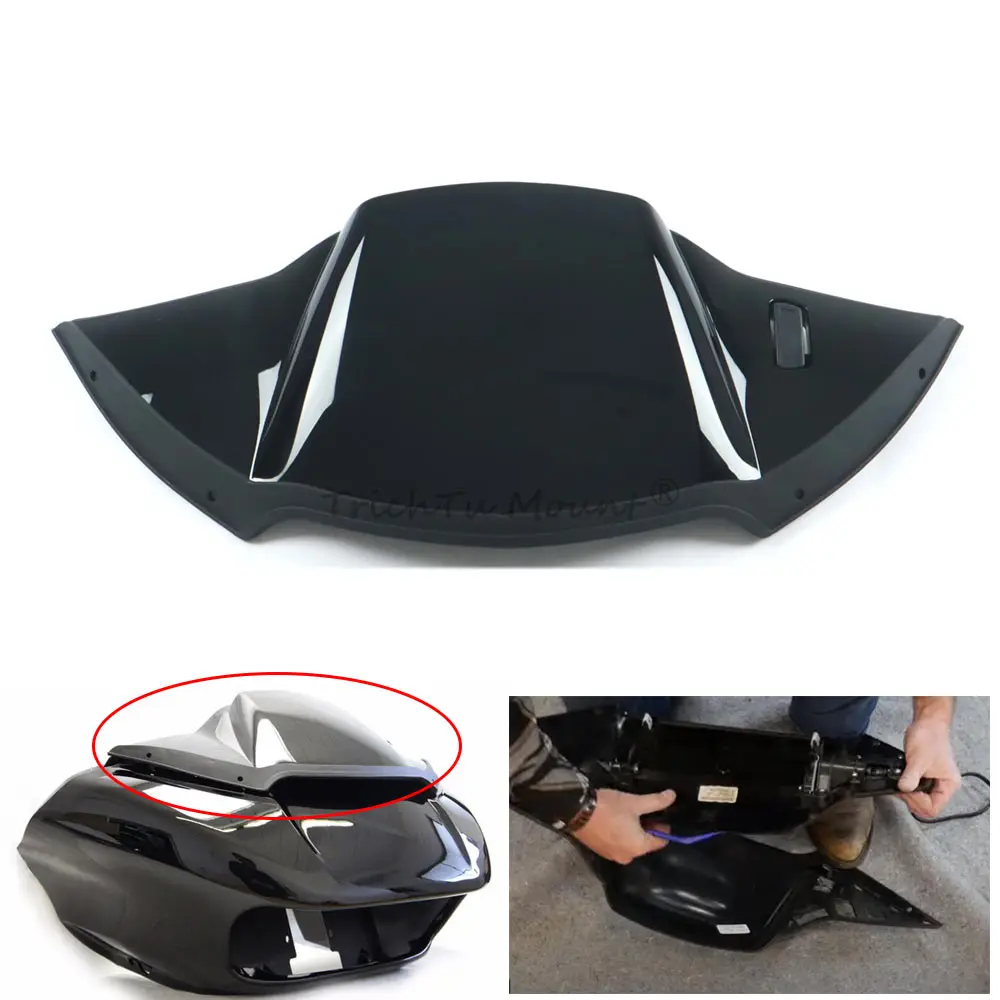 Motorcycle Adjustable Vivid Black Inner Fairing Air Duct Baffle Actuator Assembly For Harley Road Glide FLTRX Ultra CVO 15-24