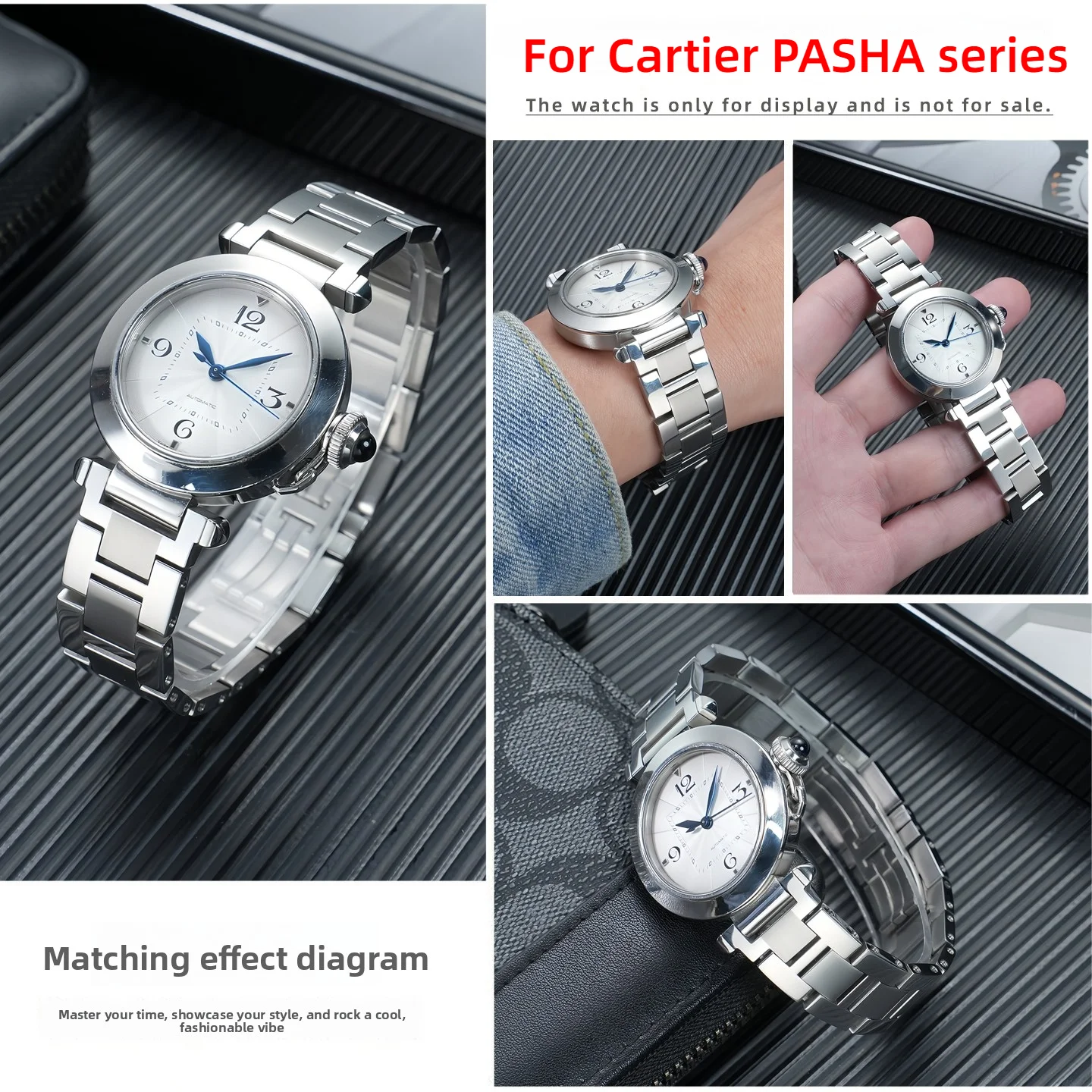 

Для серии Cartier PASHA вогнутый твердый прецизионный стальной браслет женский ремешок для часов 19-12 мм сменный металлический ремешок для часов детали