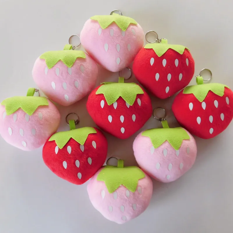 1pc Plush Toys Cute Strawberry Pendants Bags Clothing Accessories kawaii Birthday gift