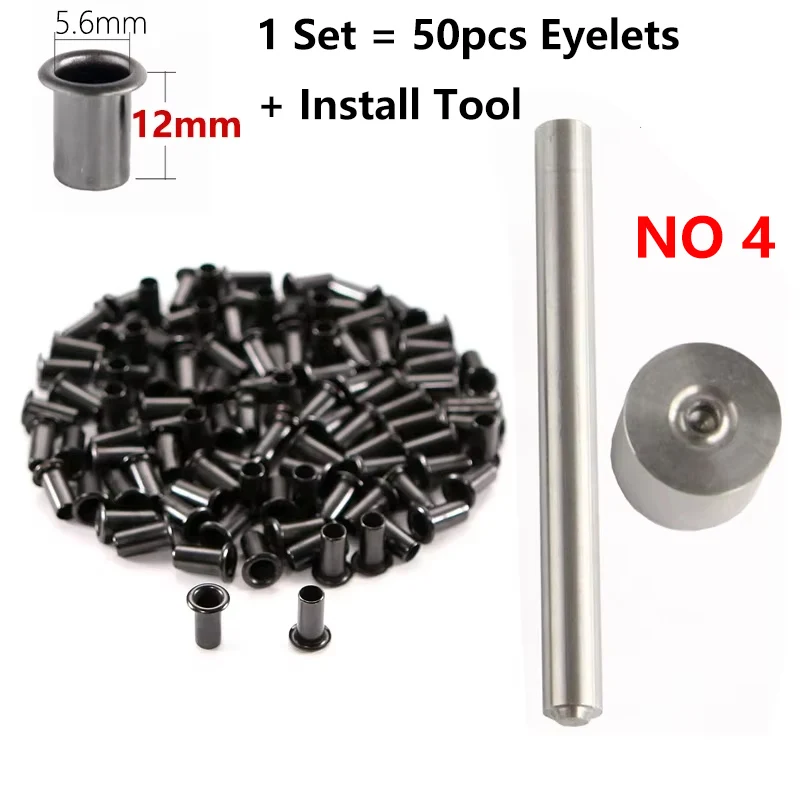 1 Set 4 Sizes 50pcs K-Sheath Eyelet Rivets + Installation Fix Tools 6MM 7MM 7.5MM Kydex Sheath Scabbards Eyelets Buckle Nail Pin